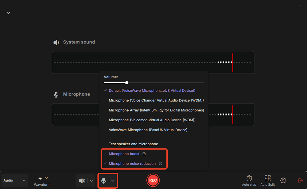 Choose audio source