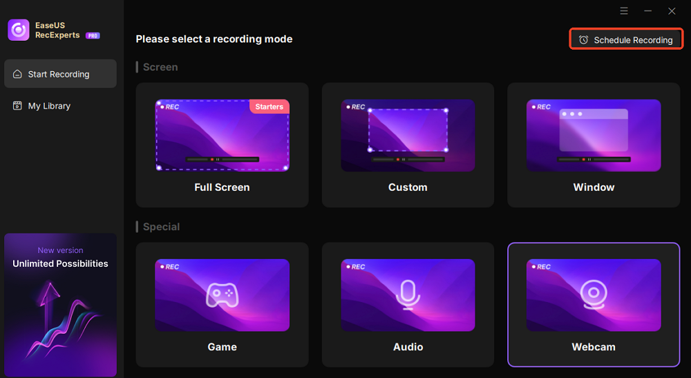 click schedule recording button