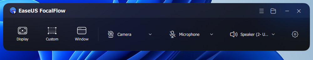 easeus focalflow recording mode and source