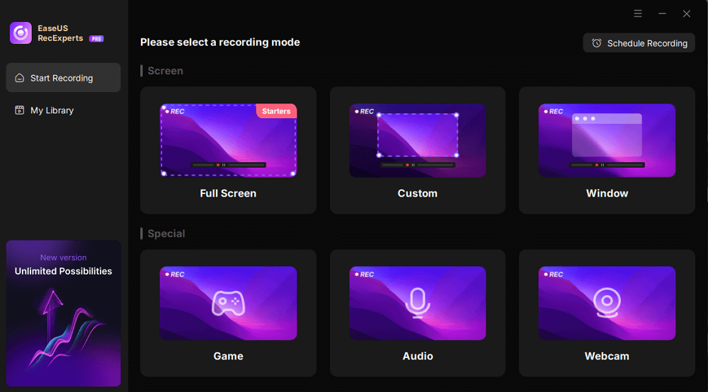 easeus recexperts main interface