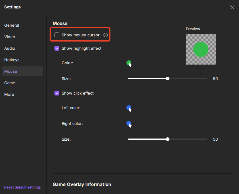 hide mouse cursor