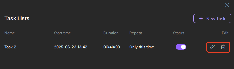 edit or delete schedule recording