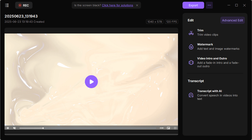preview and edit recording