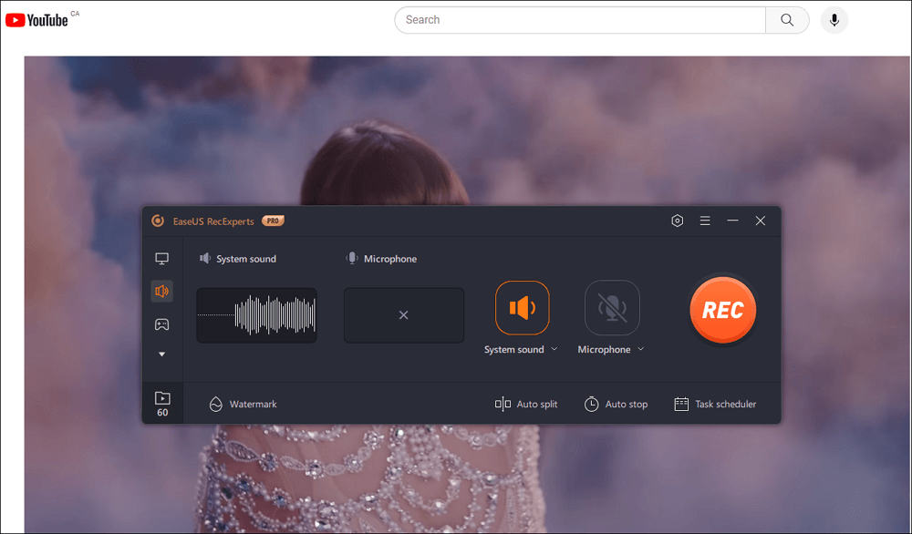 Iniciar la grabación de audio de YouTube