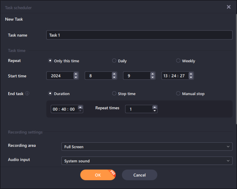 Planen einer Aufnahme