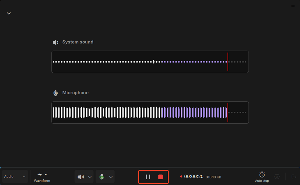 start recording mic sound