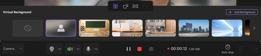 Start webcam recording