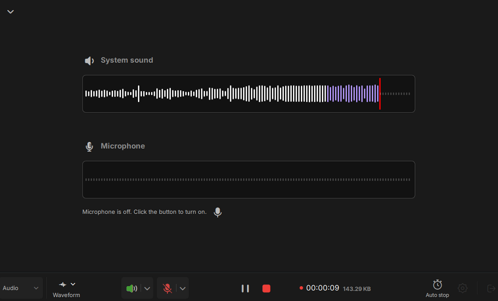 stop recording system sound