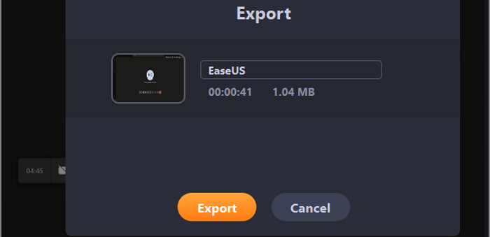 Click Export to Save the Video