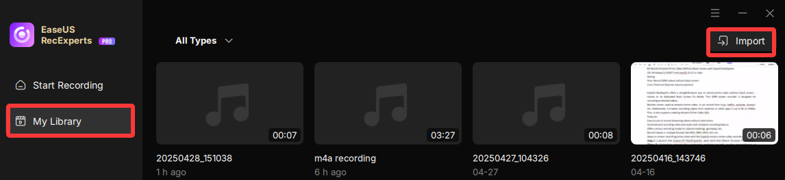 easeus recexperts my library