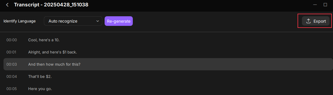 export text in easeus recexperts