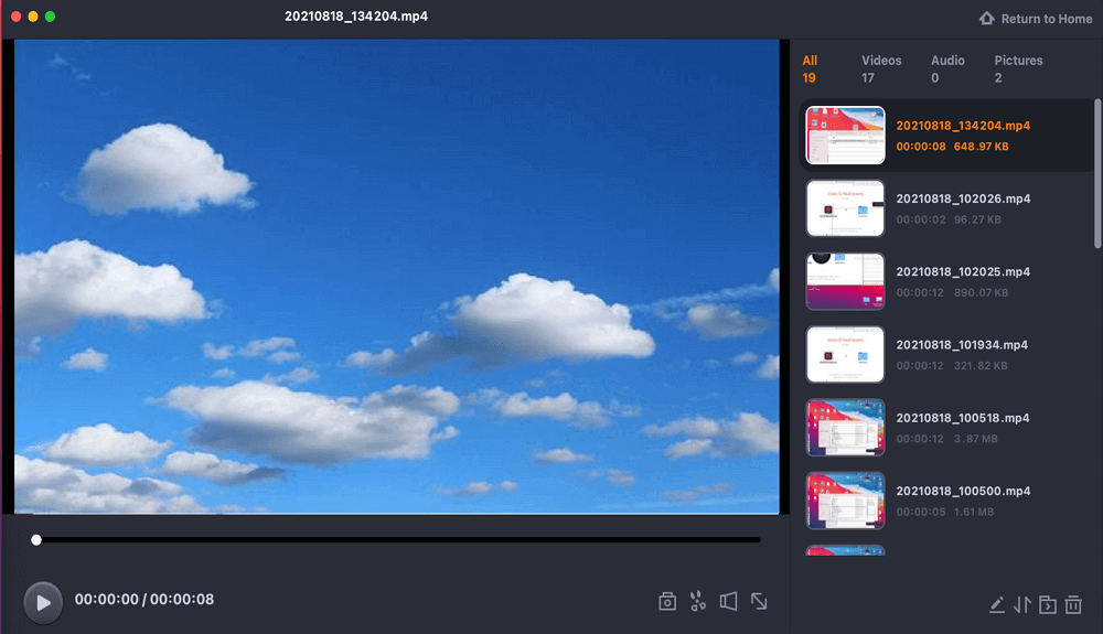 view recordings on mac