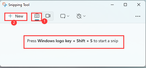 créer une nouvelle capture d'écran avec l'outil de capture