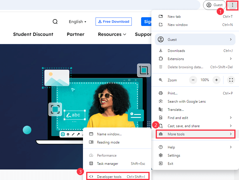 outil de développement Google