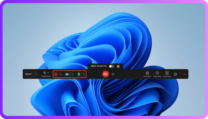windows screen recorder with audio step 2