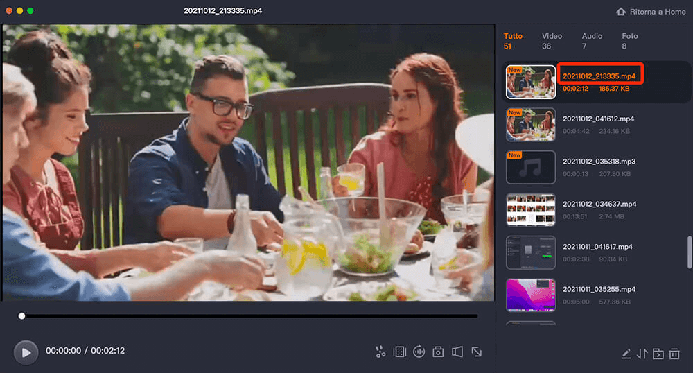 schermo registra video su mac