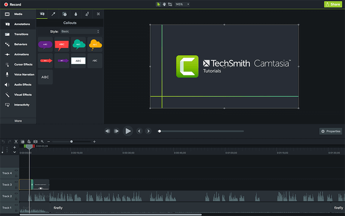 registrare MP4 video con Camtasia