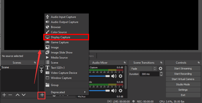 registrare schermo su Asus usando OBS