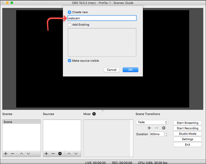 OBS - software di registrazione dello schermo per PC di fascia bassa