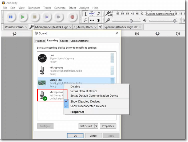 scegliere il suono del sistema come uscita