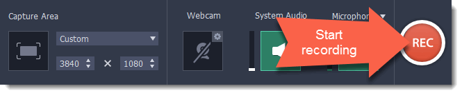 movavi inizia la registrazione