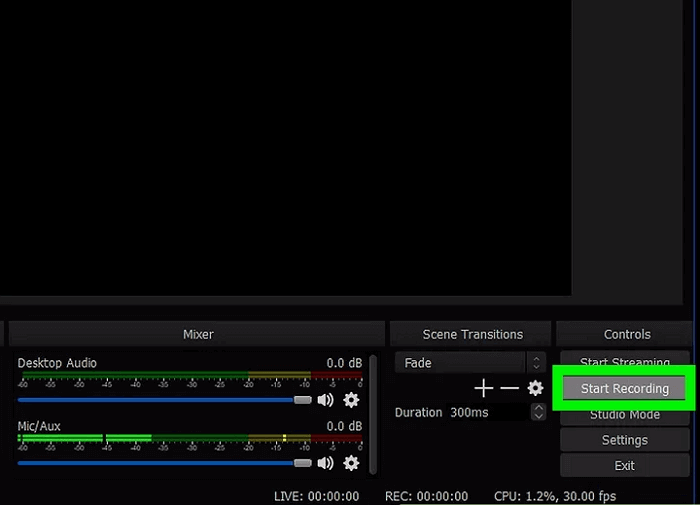 obs inizia a registrare