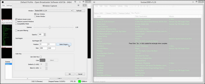 obs click sub region