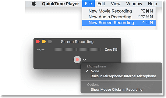 Software per registrare video YouTube  - QuickTime Player