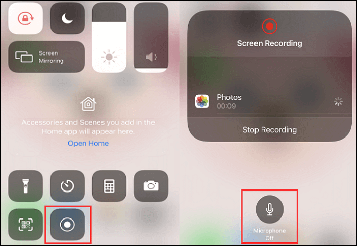 funzione di registrazione dello schermo ios