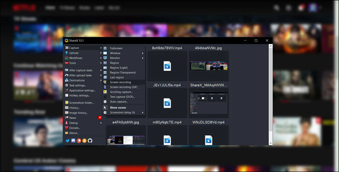 sharex screen recording