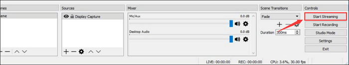 avviare lo streaming