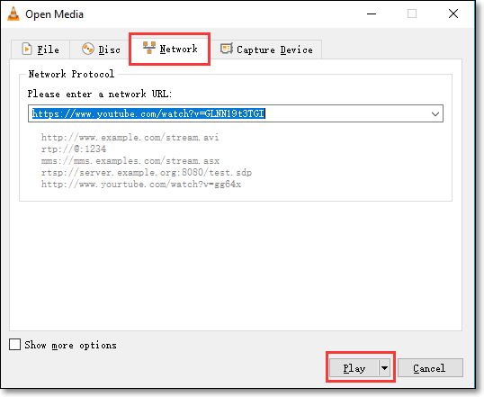 registrare youtube streaming video con vlc