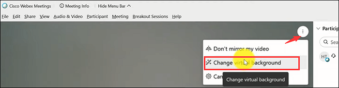 vinci l'opzione di ricerca webex