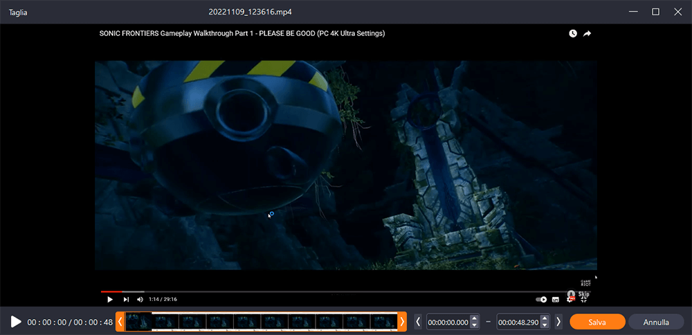 guardare la registrazione fotogramma per fotogramma