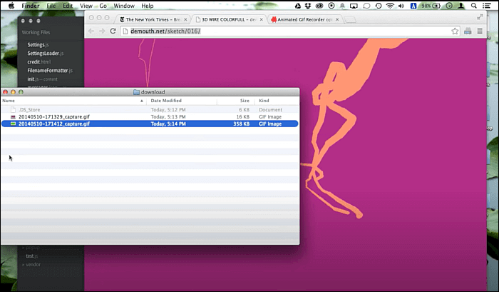 アニメーションgifキャプチャでgif収録