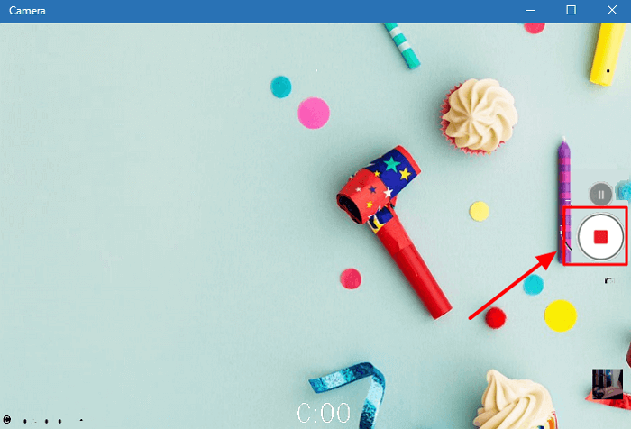 カメラアプリで画面録画を行うステップ3