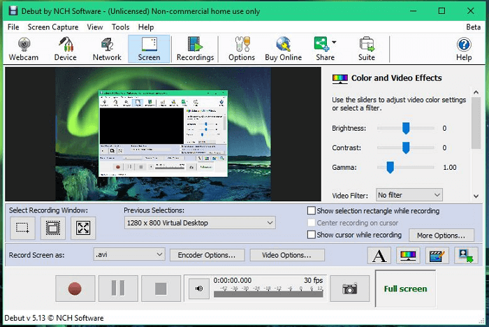 debute video capture record