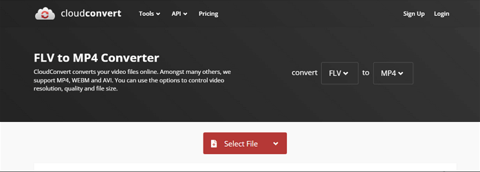 Cloudconvertを使用してFLVをMP4に変換する