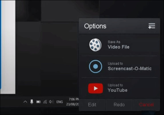 オプションウィンドウ