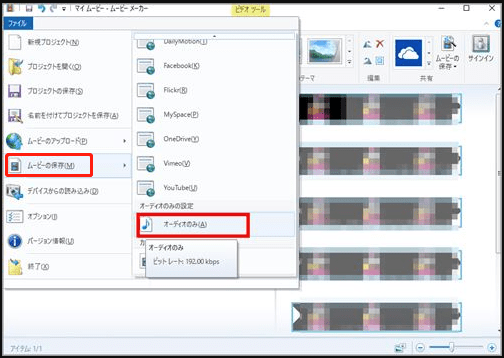 リストをスクロールして「オーディオのみ」オプションを見つける