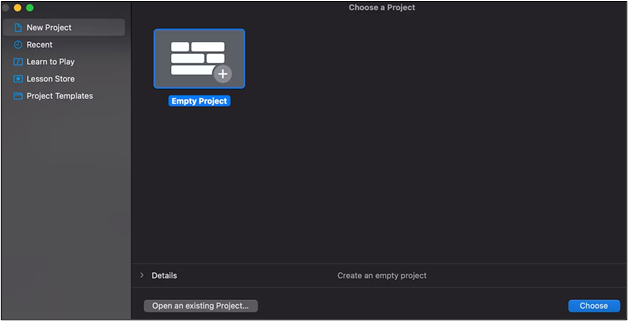 空のプロジェクト