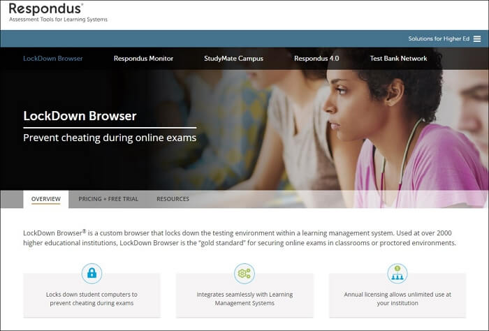 LockDown Browserインターフェース