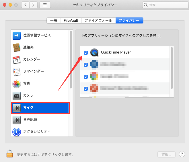 チェック ボックスにチェックを入れます。