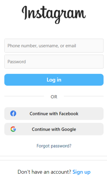 インスタ　ログイン