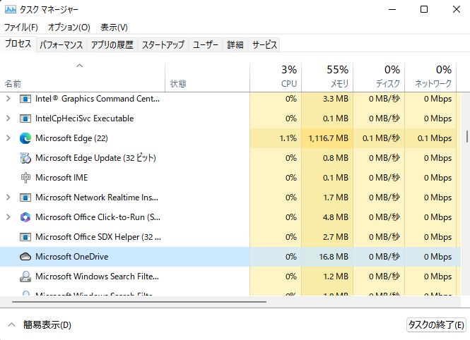 タスク マネジャー