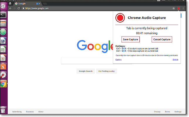 chrome audio capture