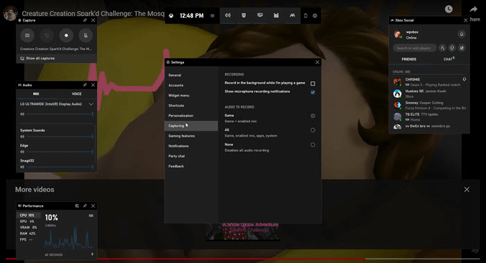 Game Barで録画する2