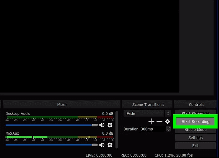 OBSで録画を開始・停止する