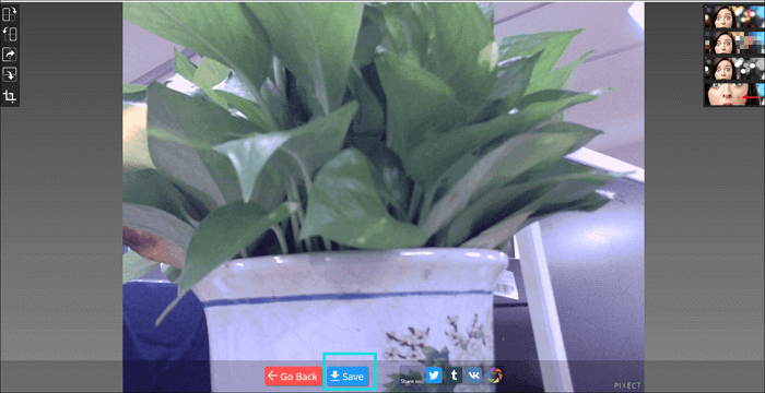 写真を保存する場面