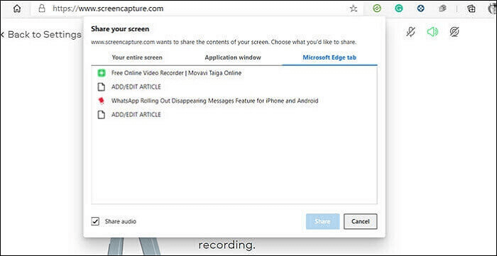 Screen Capture-オンラインツール